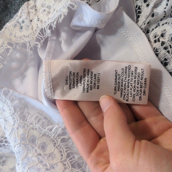 Nanette Brilliant White Ruffle Sleeve Floral Lace Blouse - Picture 10 of 10